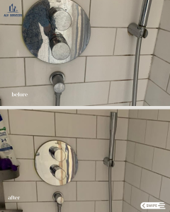 Deep cleaning bathroom before & after results