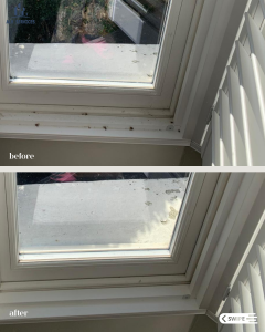 Windowsills cleaning before& After