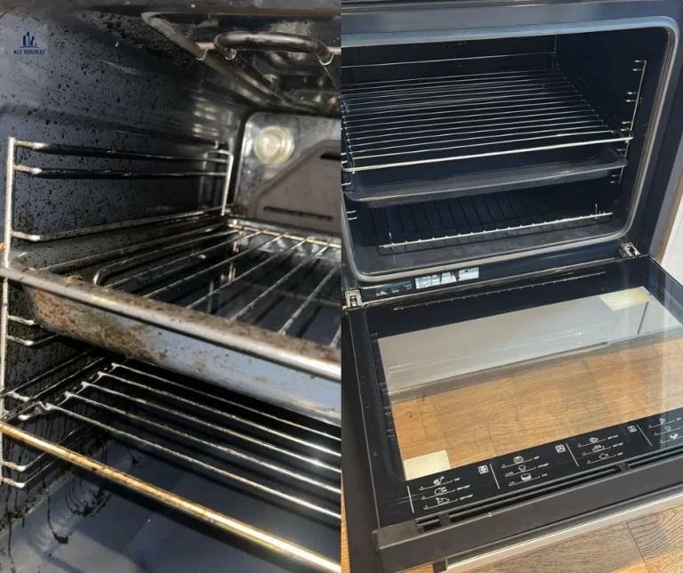 Oven cleaning results before &after