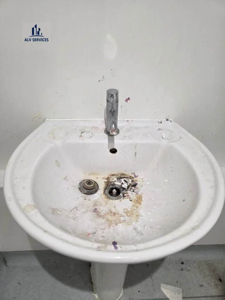 Before specialist biohazard cleaning in a Sunbury-on-Thames in property showing heavy surface contamination and staining.